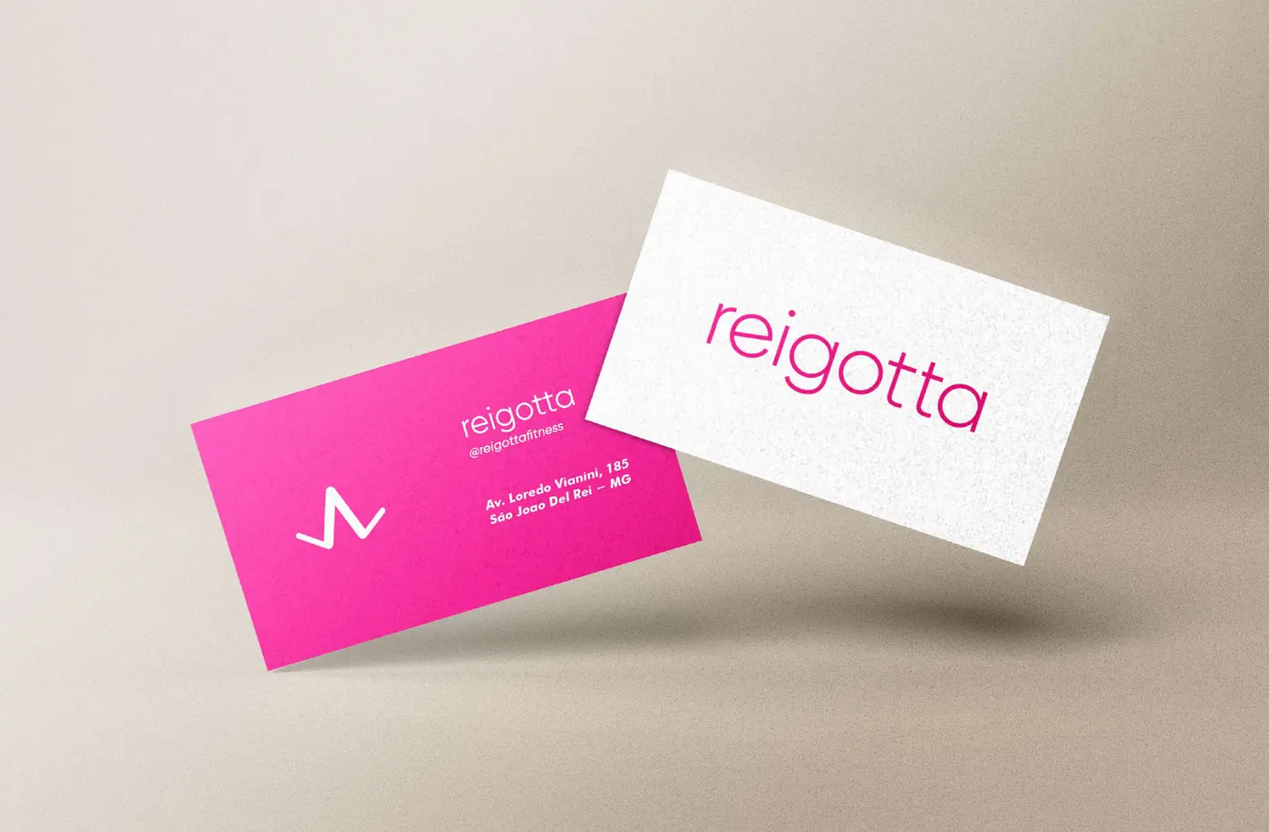 Cartões de visita rosa e branco