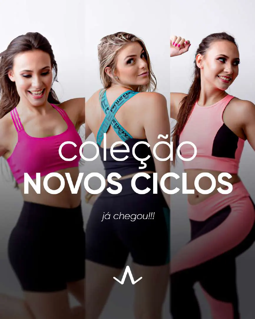 Post coleção Novos Ciclos com três modelos